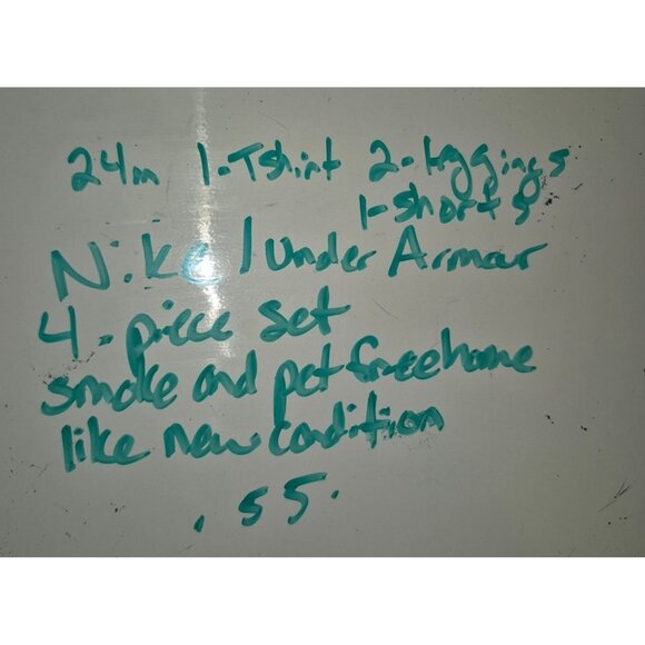 Under Armour Girls 24m Activewear Set Includes Pink Tee Black Patterned Leggings - Picture 7 of 7